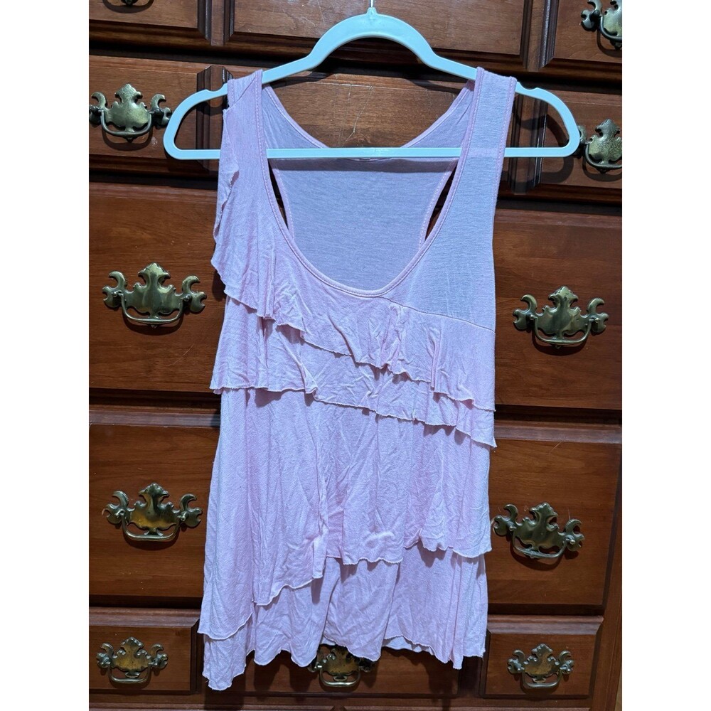 Light Pink Tank Top with Ruffles